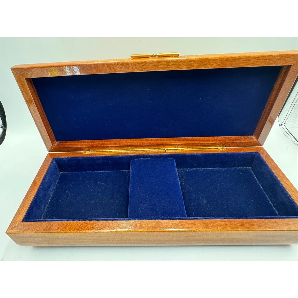 Vintage Italian Marquetry Wood Jewelry Music Box Floral Inlay Swiss Movement